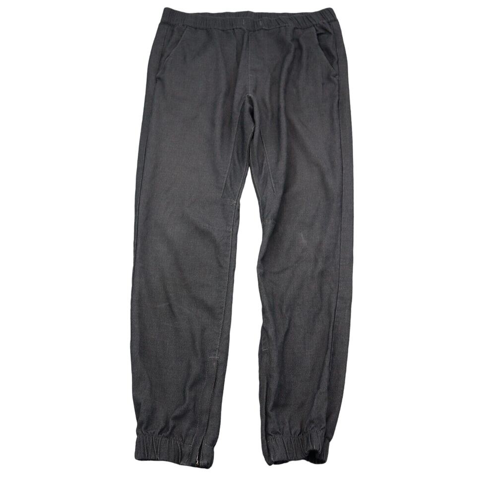 Pac Sun Pants Womens M Black Slash Pockets Stretchable Waist Flat Front Jogger